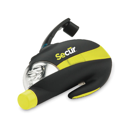 Secur Mini Auto Emergency Tool,9 Lumens Flashlight,Window Breaker,Seatbelt Cutter,Yellow/Green/Black SP-4000