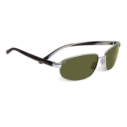 Serengeti Trapani Sunglasses - Shiny Silver Smoke Stripe Frame, 555nm Lenses 7603
