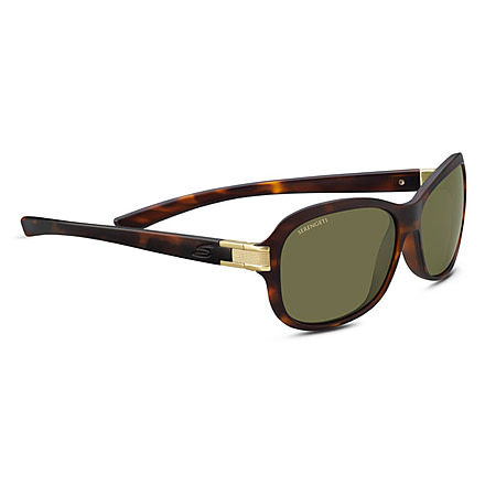 Serengeti Isola Sunglasses - Women's, Satin Tortoise/Satin Brass Frame, Polarized 555nm Lens, 8630