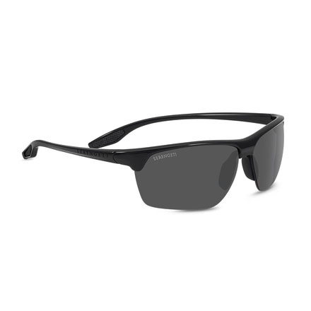 Serengeti Linosa Sunglasses, Shiny Black, Polar PhD CPG, 8510