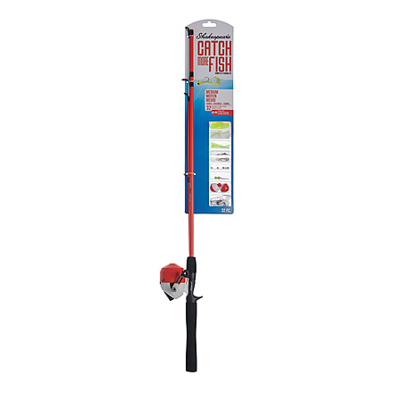 Shakespeare Catch More Fish Medium Spincast Kit, 3.5/1, Right, 10, 5ft. 6in. Rod Length, Medium Power, 2 Pieces Rod, SKPCMFMEDSCKIT