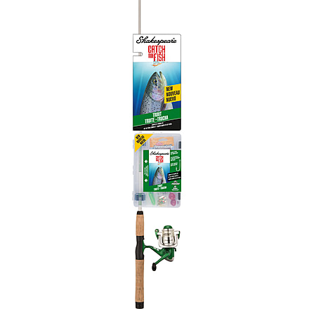 Shakespeare Catch More Fish Trout West Spinning, 5.5/1, Right/Left, 25, 6ft. 6in. Rod Length, Light Power, 2 Pieces Rod, CMF2TROUTWEST