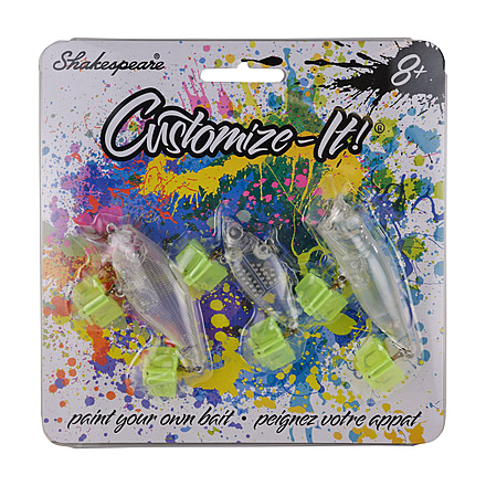 Shakespeare Customize-It Hard Bait, Varied, Clear, PAINTYOUROWNBAIT