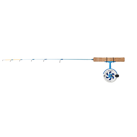 Shakespeare Glacier Drop Inline Ice Combo, 1.0/1, Right, 27in. Rod Length, Light Power, 1 Piece Rod, GLAICE-DR27L