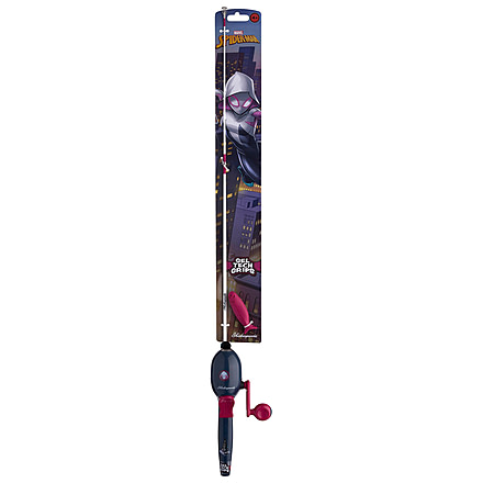 Shakespeare Marvel Ghost Spider Beginner Kit, 3.1/1, 5, 2ft. 6in. Rod Length, Medium Power, 1 Piece Rod, GSTSPDRKIT-B