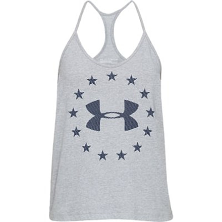 SHED, Under Armour Freedom Logo Tank - Womens, Steel Light Heather, Small, 1333377-35-S