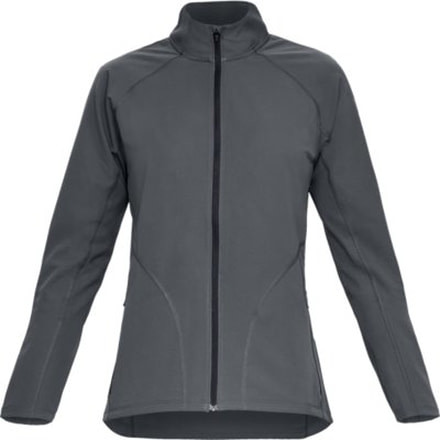 SHED, Under Armour Storm Launch Graphic Jacket - Womens, Pitch Gray / Mango Orange, Small, 1326514-12-S