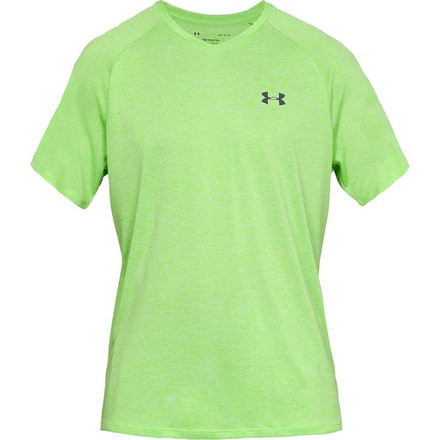 SHED, Under Armour Tech 2.0 Short Sleeve V-Neck Shirt - Mens, Zap Green, Large, 1328190-722-L