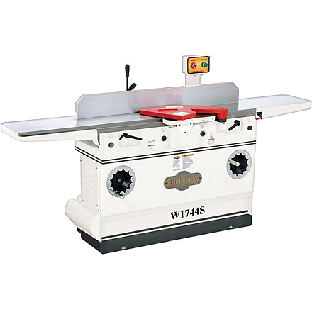 Shop Fox 12in Heavy-Duty Jointer with Adjustable Beds and Spiral Cutterhead, W1744S