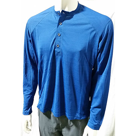 Sierra Designs Long Sleeve Pack Henley-Men's-Large-True Blue