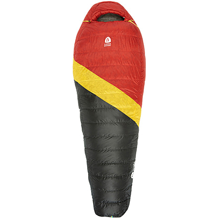 Sierra Designs Nitro 800F 20 Degrees Sleeping Bag, Red/Yellow/Black, Regular, 70604324R