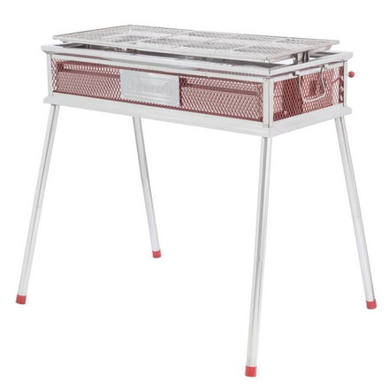 Coleman Signature Park Series Stand Up Charcoal Grill, Slide Out Charcoal Tray, Adustable Grill Surface, Red / Silver, 304 Sq In Cooking Area 2000019522