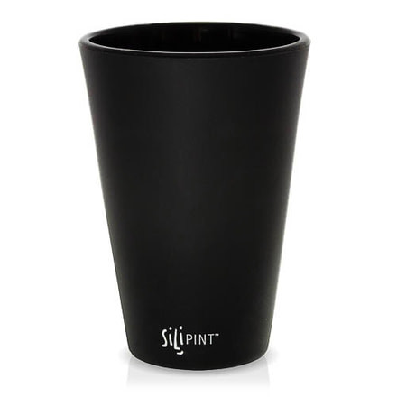 Silipint Pint Glass, 16oz, Bouncy Black, Black, SLP-21504