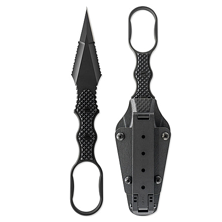 Skallywag Tactical Guardian Fixed Blade Knife, 4 in, D2, Dagger Blade, G10 Handle, Black, Guardian-Black