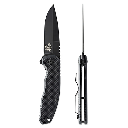 Skallywag Tactical Sentrax Folding Knife, 3.25 in, 154CM, Drop Point Blade, G10/Stainless Steel Handle, Black, Sentrax