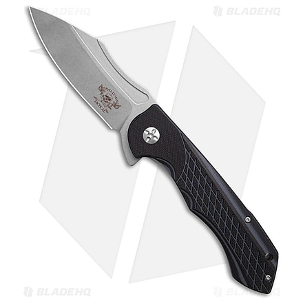 Skallywag Tactical Jolly Roger Folding Knife, 3.80in, 420 Stainless Steel, Drop Point Blade, G-10, Black Handle, Black/Gray, 8.90 inch, BHQ-219363