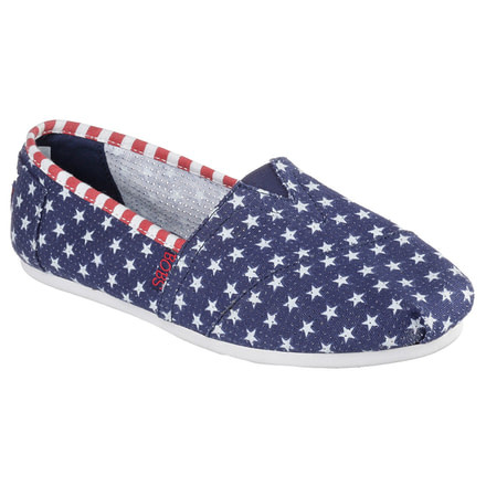 Skechers Bobs Plush Summer Sunset Casual Shoe - Women's-Navy/White-Medium-5