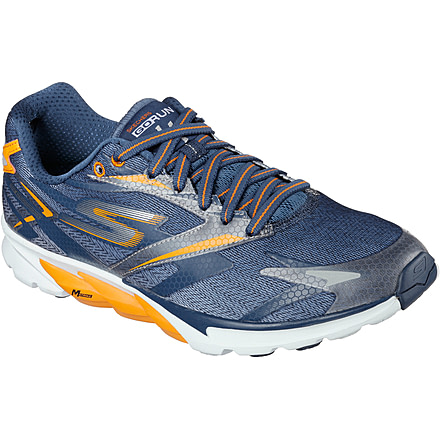 Skechers GOrun 4 Road Running Shoe - Men's-Navy/Orange-Medium-13