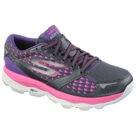 Skechers GOrun Ultra 2 Trail Running Shoe - Womens-Charcoal/Hot Pink-Medium-9.5 US