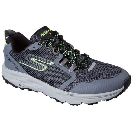 Skechers GoTrail 2 Trail Running Shoe - Men's-Charcoal/Lime-Medium-9
