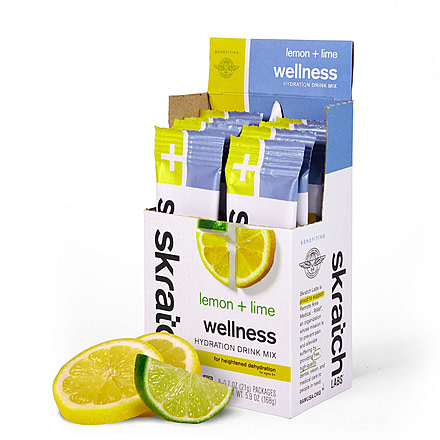 Skratch Labs Wellness Hydration Drink Mix, Lemon + Lime, 21g Serving, 8 Pack Singles, WDM-LL-21g/8