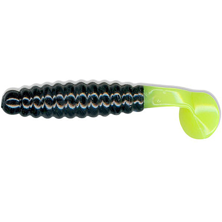 Slider Crappie Panfish Grub, 18, 1.5in, Black/Chartreuse, CSGF5