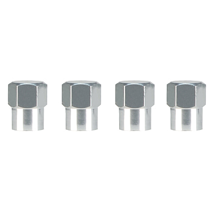 Slime Hex-Head Chrome Valve Caps, Silver, 2048-A
