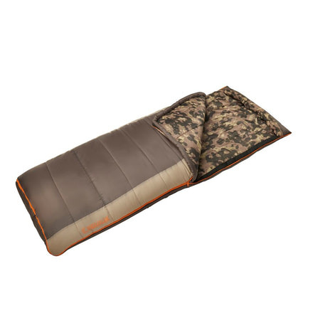 Slumberjack Wheeler Lake Sleeping Bag, 0 Degree Fahrenheit, Brown/Tan/Desert Camo, 51728118