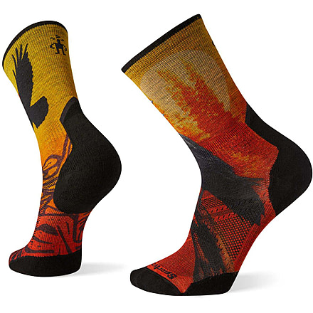 Smartwool Athlete Edition Run Raven Print Crew Socks - Mens, Tandoori Orange, Medium, SW001539823M
