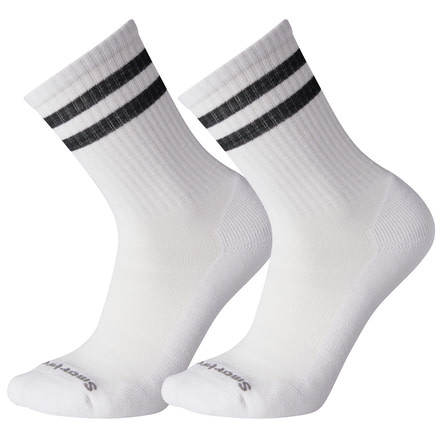 Smartwool Athletic Light Elite Stripe Crew 2 Pack Socks - Mens, White/Black, Large, SW004113D89-L