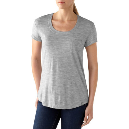 Smartwool Boyfriend Pocket Tee - Women's-Light Gray Heather-X-Small