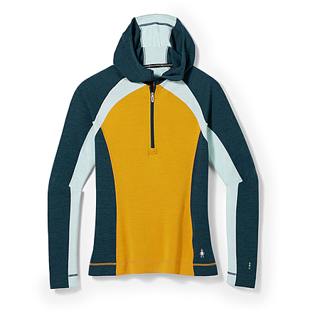 Smartwool Classic Thermal Merino Base Layer 1/2 Zip Hoodie - Womens, K41 Honey Gold Heather, Small, SW016719K41S