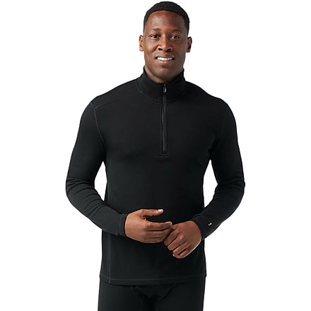 Smartwool Classic Thermal Merino Base Layer 1/4 Zip - Mens, Black, Large, SW002821001100L000