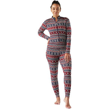 Smartwool Classic Thermal Merino Base Layer One Piece - Womens, Currant Alpine Apres, Extra Small, SW002985P9010XS000