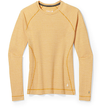 Smartwool Classic Thermal Merino Base Layer Pattern Crew - Womens, K79 Honey Gold Dot, Large, SW016371K79L
