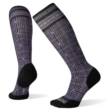 Smartwool Compression Cruise Director Print OTC Socks - Womens, Charcoal, Medium, SW003947003-M