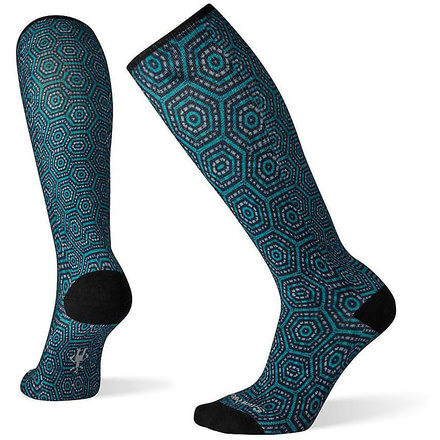 Smartwool Compression Hexa-Jet Print OTC Socks - Womens, Deep Navy, Large, SW003991092-L