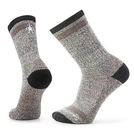 Smartwool Everyday Cozy Larimer Crew Socks, Black/Taupe Heather, Medium, SW001890368100M000