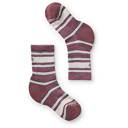 Smartwool Hike Light Cushion Striped Crew Socks - Kids, Argyle Purple, Medium, SW001693J191-M