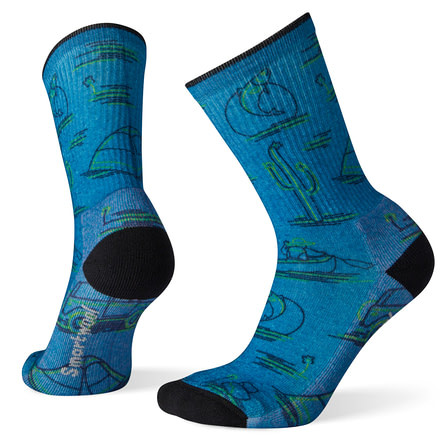 Smartwool Hike Light Down the River Print Crew Socks - Womens, Oasis, Medium, SW001240D13-M