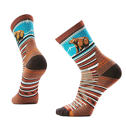 Smartwool Hike Targeted Cushion Bear Stripe Mid Crew Socks - Mens, Picante, Extra Large, SW002880J3310XL000