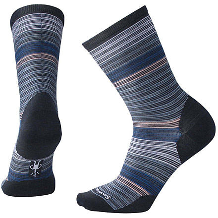 Smartwool Horizon Strip Crew Socks - Womens, Deep Navy Heather, Large, SW006753108