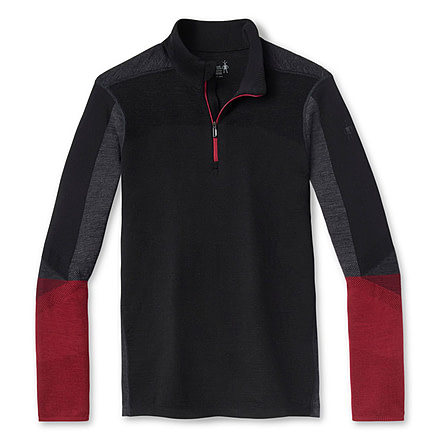 Smartwool Intraknit Merino 200 Colorblock 1/4 Zip - Mens, Black, Medium, SW016454001M
