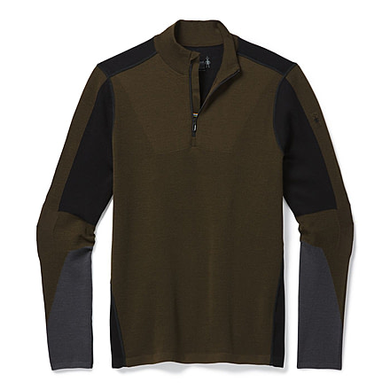 Smartwool Intraknit Merino 250 Thermal Colorblock 1/4 Zip - Mens, Military Olive, Extra Large, SW019298D11-XL