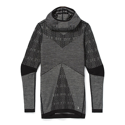 Smartwool Intraknit Merino 250 Thermal Pattern Hoodie - Womens, Black Plaid, Small, SW016421E74-S