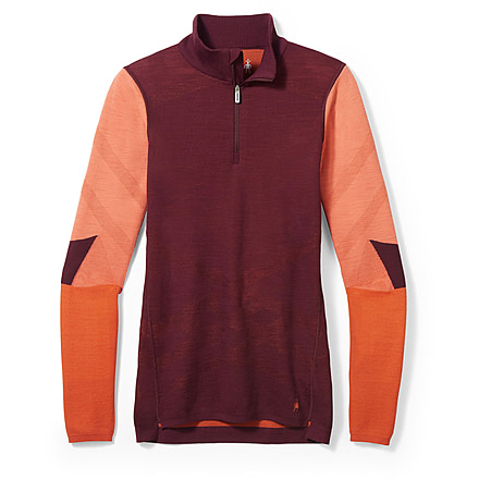 Smartwool Intraknit Thermal Merino Base Layer Colorblock 1/4 Zip - Womens, K17 Black Cherry, Large, SW016456K17L