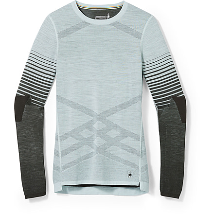 Smartwool Intraknit Thermal Merino Base Layer Pattern Crew - Womens, J21 Bleached Aqua, Small, SW016412J21S