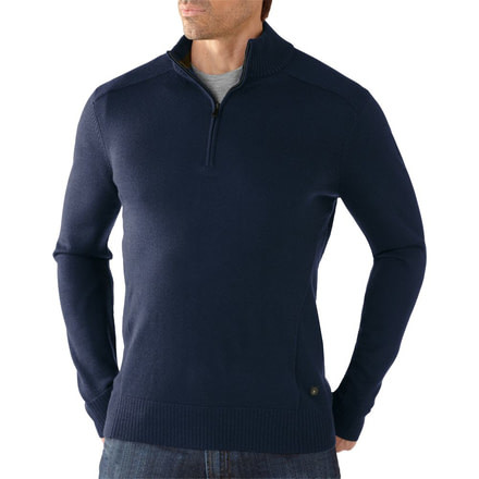 Smartwool Lightweight Front Range Half Zip - Men's-Deep Navy Heather-Large