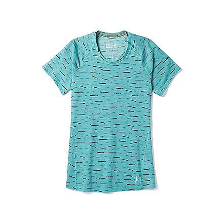 Smartwool Merino 150 Baselayer Print Short Sleeve - Womens, Nile Blue, Medium, SW016161B46-M