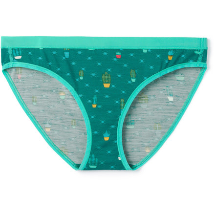 Smartwool Merino 150 Print Bikini Boxed - Womens, Dark Peacock Cactus Print, Extra Small, SW016240D75-XS